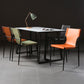 Industrial PU Leather Dining Chairs Solid Back Chair for Home Use