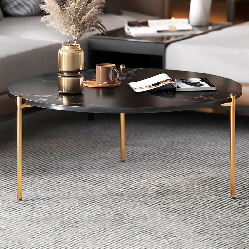 Mesa de centro de 3 patas, mesa de centro redonda de madera maciza para sala de estar