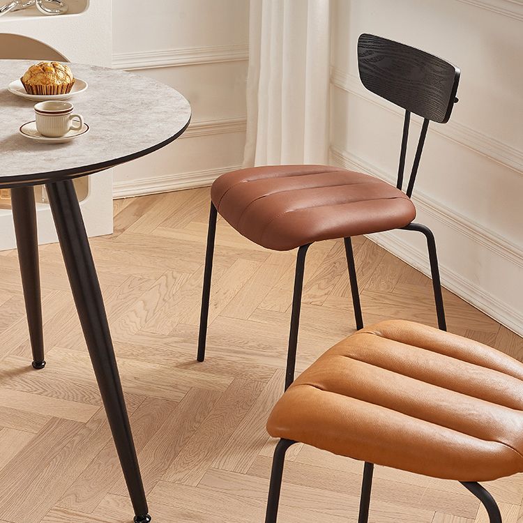 Industrial Metal Dining Side Chair Home Wishbone Armless Cushioned Side Chair Clearhalo ' kitchen&dining_furn' 'Dining Chairs' 'Dining Tables & Seating' 'dining_chair' 'Furniture' 'furniture_dining_chair' 'Kitchen & Dining Furniture' 'kitchen' 1200x1200_466d55fa-ac29-478b-bd83-8eecd65411fc