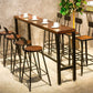 Solid Wood Bar Table Industrial Bar Dining Table with Trestle Base in Black Clearhalo 'Bar Furniture' 'Bar Tables' 'bar_tables' 'furn' 'furn_bar_tables' 'Furniture' 'furniture_bar_tables' 'Kitchen & Dining Furniture' 1200x1200_466fc272-9902-402d-95a2-a5bc19e7518d