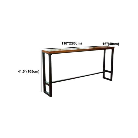 Rectangle Counter Wine Table Footrest Wood Industrial Cocktail Bar Table for Coffee Shop Clearhalo 'Bar Furniture' 'Bar Tables' 'bar_tables' 'furn' 'furn_bar_tables' 'Furniture' 'furniture_bar_tables' 'Kitchen & Dining Furniture' 1200x1200_46708228-ac27-4bd3-a4fe-f7a7ac4b713c