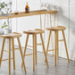 Natural Finish 1/4 Pcs Bar Set with Wooden Stools for Dining Room