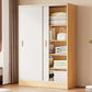 Contemporary Freestanding Wardrobe Armoire Wood Sliding Doors Wardrobe