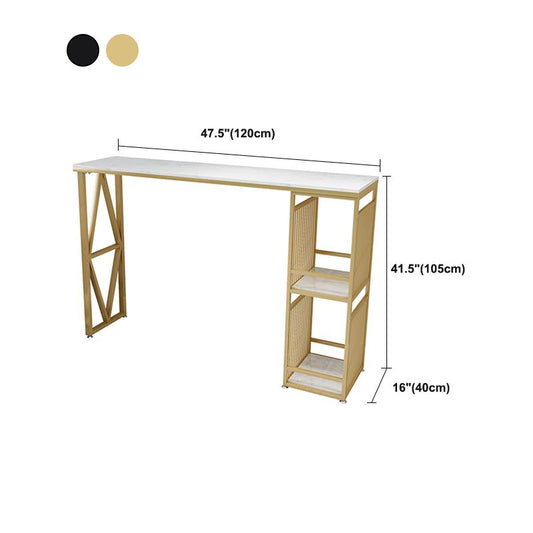 Tavolo da bistrot industriale con tavolo da bar in marmo rettangolo di stoccaggio