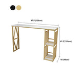 Industrial Bistro Table with Storage Rectangle Marble Top Bar Table