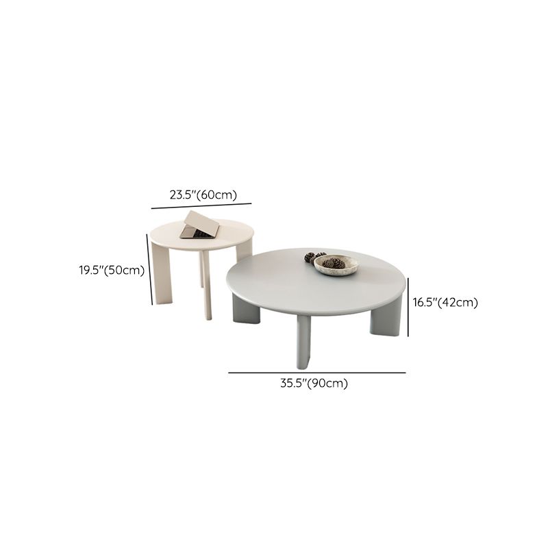Scandinavian Solid Wood Cocktail Table Round 4 Legs Coffee Table Set Clearhalo 'Coffee & Accent Tables' 'Coffee Tables' 'coffee_tables' 'furn' 'furn_coffee_tables' 'Furniture' 'Living Room Furniture' 1200x1200_4677fb21-02b6-4c21-bae9-9a70489eb728