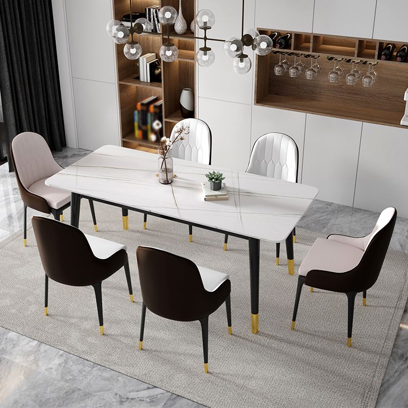 1/5/7 Pcs Metal Contemporary Dining Room Set with Rectangle Table Dining Set Clearhalo 'Dining Room Sets' 'Dining Tables & Seating' 'dining_room_set' 'furn' 'furn_dining_room_set' 'Furniture' 'furniture_dining_room_set' 'Kitchen & Dining Furniture' 'kitchen&dining_furn' 'kitchen' 1200x1200_46785b73-f87a-456b-84f1-565080c99479