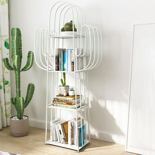 Modern Style Bookshelf Standard Closed Back Metal Home Bookcase
