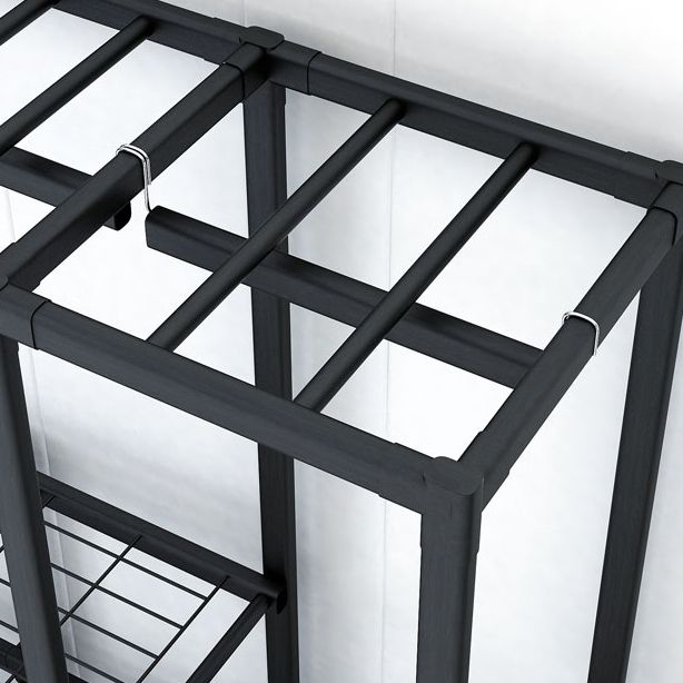 Industriegarderobe Armoire Schwarzer Aufbewahrungsschrank für Schlafzimmer