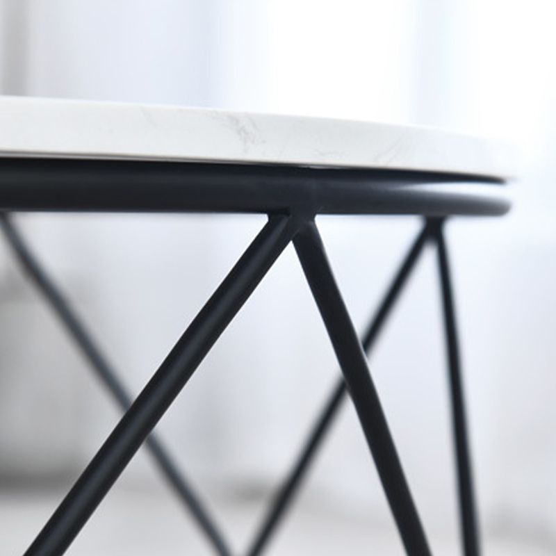 White Marble Frame 1 Coffee Table Modern Round Table for Living Room Clearhalo 'Coffee & Accent Tables' 'Coffee Tables' 'coffee_tables' 'furn' 'furn_coffee_tables' 'Furniture' 'furniture_coffee_tables' 'Living Room Furniture' 1200x1200_46794dfb-fe20-45f1-9341-d423bbc35eca