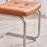 Riet terug eetkamerstoel eigentijdse zijstoel met zilveren been