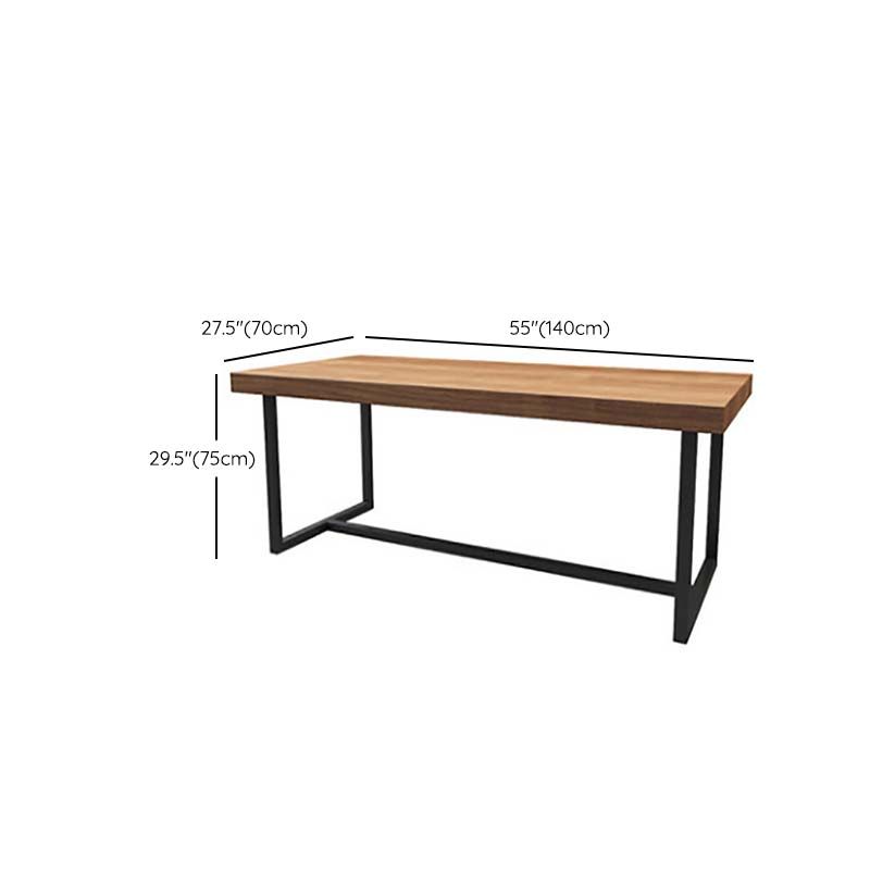 Brown Dinette Table with Metal Frame Industrial Solid Wood Top Dining Table Clearhalo 'Dining Tables & Seating' 'Dining Tables' 'dining_table' 'furn' 'furn_dining_table' 'Furniture' 'Kitchen & Dining Furniture' 1200x1200_467cd831-c07e-42a4-9c3b-801ee8bfef5d