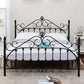 Modern Metal Folding Bed Arched Open-Frame Bed with Headboard
