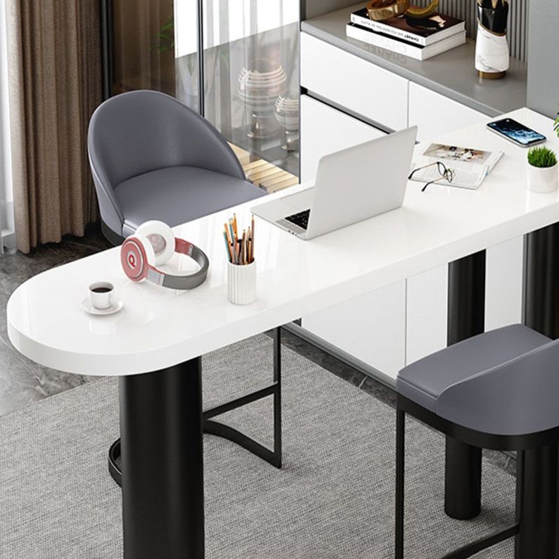 Artificial Wood/Stone Bar Dining Table Modern Oval Bar Table with Tripod for Dining Room Clearhalo 'Bar Furniture' 'Bar Tables' 'bar_tables' 'furn' 'furn_bar_tables' 'Furniture' 'furniture_bar_tables' 'Kitchen & Dining Furniture' 1200x1200_467e122f-7146-49e5-a4f7-b075267a357f