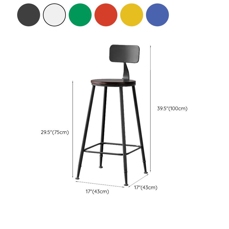 Modern Armless Backrest Counter Stool Iron Bar Stool with Seat and Pedal for Cafe Clearhalo 'Bar Furniture' 'Bar Stools' 'bar_stools' 'furn' 'furn_bar_stools' 'Furniture' 'Kitchen & Dining Furniture' 1200x1200_467e27ea-ae30-44c8-b735-395cec439be8