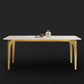 Glam Style Dinner Table Rectangle Stone Dining Room Table in White Clearhalo 'Dining Tables & Seating' 'Dining Tables' 'dining_table' 'furn' 'furn_dining_table' 'Furniture' 'Kitchen & Dining Furniture' 1200x1200_4681c1b2-68e0-4872-9f4a-13b1cf53267c