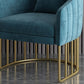Velvet Arm Chair Sloped Arms Accent Chair with Basic Four Leg