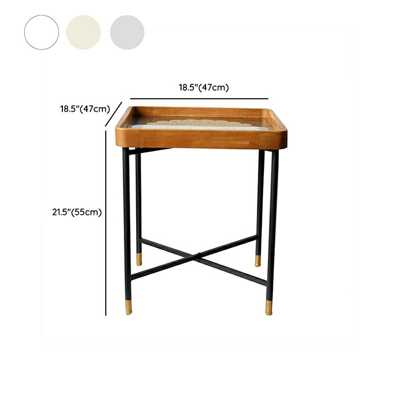 Modern Square Corner Table Cross Legs Side End Table for Living Room
