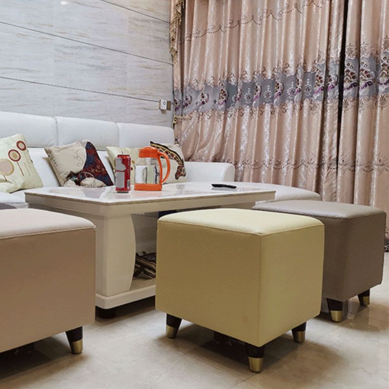 Contemporary Square Ottoman Leather Foot Stool with Legs for Home Clearhalo 'furn' 'furn_ottomans_poufs' 'Furniture' 'Living Room Furniture' 'Ottomans & Poufs' 'ottomans_poufs' 1200x1200_46867e6a-4a03-4385-8301-bb3b97d7201c