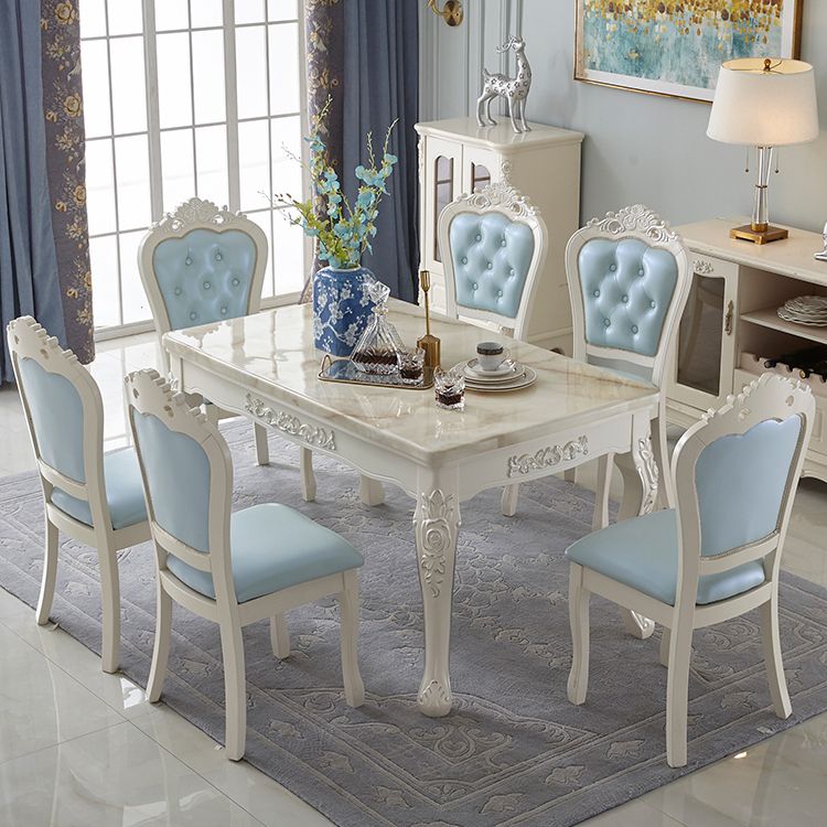 Vitoria Rectangle Shape Marble Table White Standard Dining Table for Kitchen Clearhalo ' dining_table' 'Dining Tables & Seating' 'Dining Tables' 'furn' 'furn_dining_table' 'Furniture' 'furniture_dining_table' 'Kitchen & Dining Furniture' 'kitchen&dining_furn' 'kitchen' 'kitchen_dining_table' 1200x1200_46872c58-6d27-4bcc-a7e7-1bc132f091b1