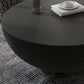 Modern Concrete Black Cocktail Table Round Coffee Table - White Clearhalo 'Coffee & Accent Tables' 'Coffee Tables' 'coffee_tables' 'furn' 'furn_coffee_tables' 'Furniture' 'Living Room Furniture' 1200x1200_4687d429-4029-440c-8124-99acae2fea17