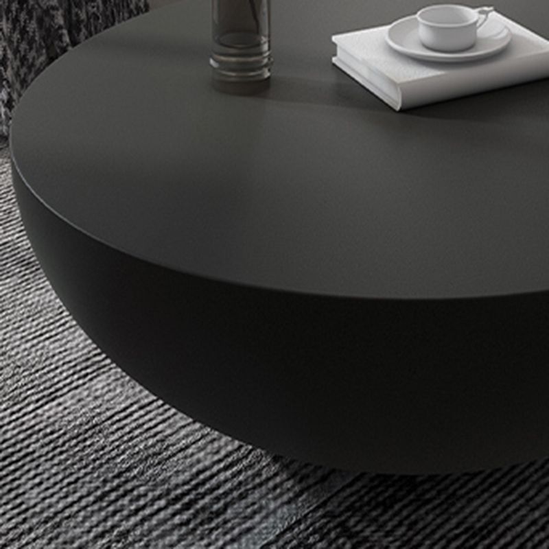 Modern Concrete Black Cocktail Table Round Coffee Table - White Clearhalo 'Coffee & Accent Tables' 'Coffee Tables' 'coffee_tables' 'furn' 'furn_coffee_tables' 'Furniture' 'Living Room Furniture' 1200x1200_4687d429-4029-440c-8124-99acae2fea17