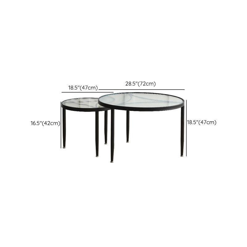 Clear Glass Top Round Coffee Table 3 Legs Cocktail Nesting Table Set Clearhalo 'Coffee & Accent Tables' 'Coffee Tables' 'coffee_tables' 'furn' 'furn_coffee_tables' 'Furniture' 'Living Room Furniture' 1200x1200_46884d85-19ed-488a-9a5e-c725fe5bfd4f
