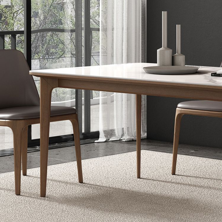 Solid Wood Mid-Century Modern Table Rectangular Sintered Stone Top Table for Dining Room Clearhalo ' dining_table' 'Dining Tables & Seating' 'Dining Tables' 'furn' 'furn_dining_table' 'Furniture' 'furniture_dining_table' 'Kitchen & Dining Furniture' 'kitchen&dining_furn' 'kitchen' 'kitchen_dining_table' 1200x1200_468886de-b848-483a-bcb5-43fdf204bb71
