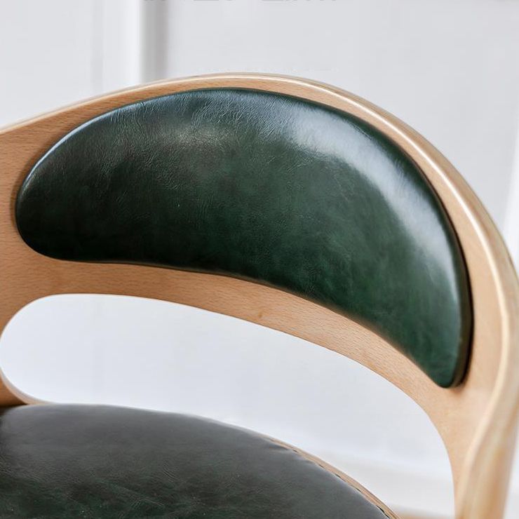 Taburete de madera contemporáneo taburete de cuero falso en acabado mate para interiores