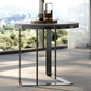 19.6"/21.6" Modern Round Slate Top Side Table Metal Abstract End Table