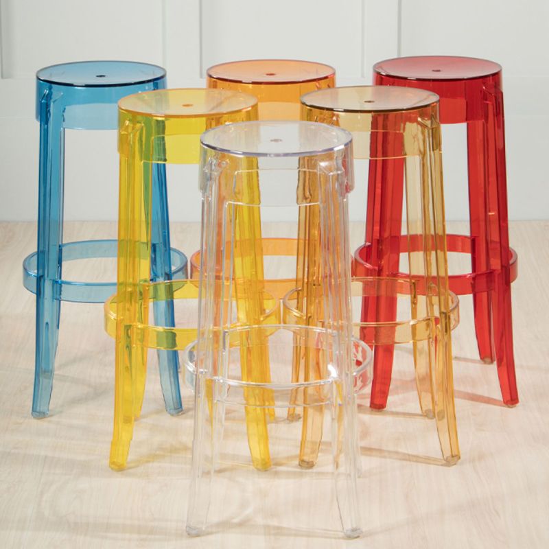 Industrial Backless Round Seat Acrylic Armless Bar Stool for Living Room Clearhalo 'Bar Furniture' 'Bar Stools' 'bar_stools' 'furn' 'furn_bar_stools' 'Furniture' 'Kitchen & Dining Furniture' 1200x1200_4691727d-b4e6-42e2-94d1-b3e07e3863e5