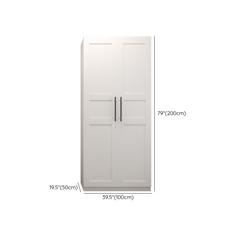 White Wood Wardrobe Cabinet With Drawers and Clothes Hanging Rod Storage Armoire Clearhalo 'Armoires & Wardrobes' 'armoires_wardrobes' 'Bedroom Furniture' 'furn' 'furn_armoires_wardrobes' 'Furniture' 1200x1200_4691f40d-2a6b-4ba7-9e32-c4e353252d9c