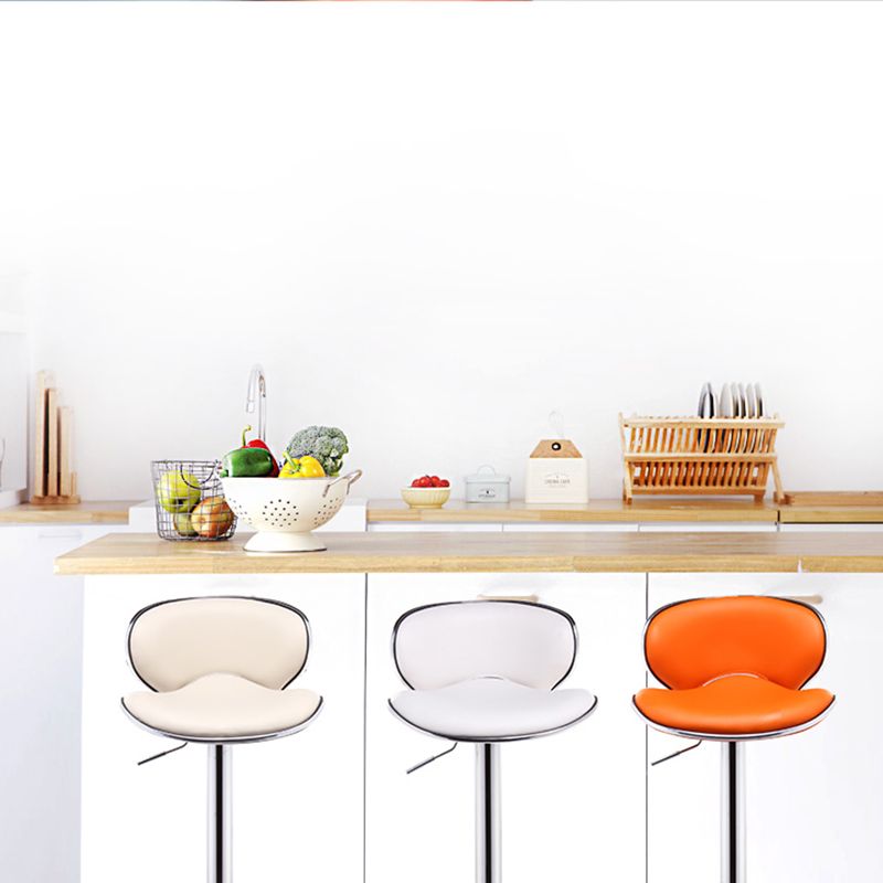 Modern Rotatable Backrest Counter Stool Steel Cashier Bar Stool with Leather Cushion Clearhalo 'Bar Furniture' 'Bar Stools' 'bar_stools' 'furn' 'furn_bar_stools' 'Furniture' 'furniture_bar_stools' 'Kitchen & Dining Furniture' 1200x1200_46924a90-4ba7-4c07-a6e2-9f249caf1b2e