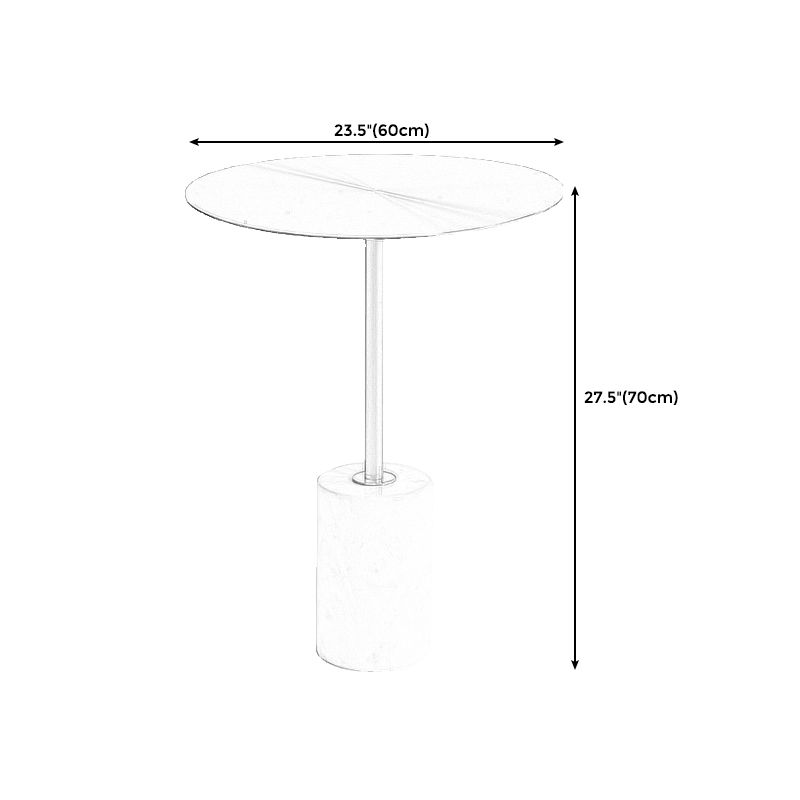 Iron and Concrete End Table 15.7" Long Mid-Century Round Side Table in White Clearhalo 'Coffee & Accent Tables' 'End & Side Tables' 'end_side_table' 'end_side_tables' 'furn' 'furn_end_side_tables' 'Furniture' 'furniture_end_side_table' 'Living Room Furniture' 1200x1200_46927656-0ab1-4b80-b6fc-b84474d1031e