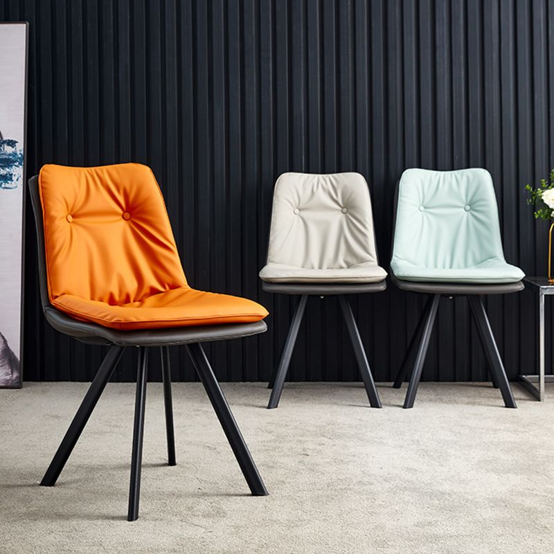 Home Industrial Side Chair Solid Back Metal Upholstered Dining Room Chair Clearhalo ' kitchen&dining_furn' 'Dining Chairs' 'Dining Tables & Seating' 'dining_chair' 'furn' 'furn_dining_chair' 'Furniture' 'furniture_dining_chair' 'Kitchen & Dining Furniture' 'kitchen' 1200x1200_46932823-0447-45cc-87b1-c433f4b945df