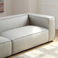 37" Wide Contemporary Sofa Leather Square Arm Standard Seating