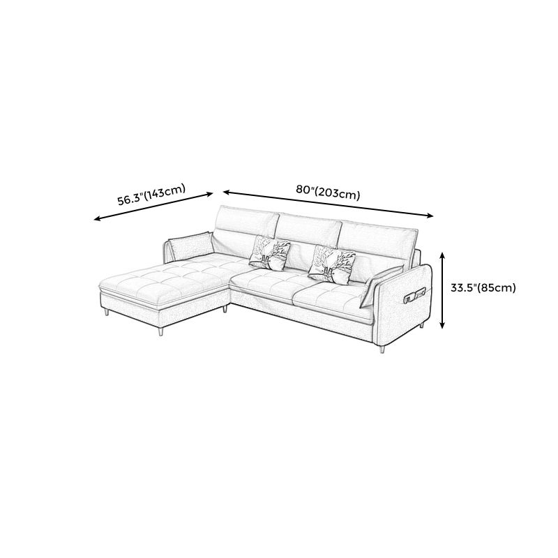 79.92"D x 56.3"W x 33.46"H 3-Seat Cushion Back Tufted Sectional with Storage Clearhalo 'furn' 'furn_sectionals' 'Furniture' 'furniture_sectionals' 'kitchen' 'kitchen_sectionals' 'Living Room Furniture' 'Sectionals' 1200x1200_4694e1da-7678-4faa-a444-59b6df26396d