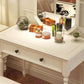 Modern Antique White Solid Wood Mirror Bedroom Make-up Vanity