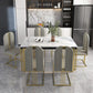 Traditional Luxury Dining Table Sintered Stone White Dining Table with Gold Frame Clearhalo 'Dining Tables & Seating' 'Dining Tables' 'dining_table' 'furn' 'furn_dining_table' 'Furniture' 'furniture_dining_table' 'Kitchen & Dining Furniture' 'kitchen' 'kitchen_dining_table' 1200x1200_46973783-08c6-4bfa-9e67-04d094885d5c