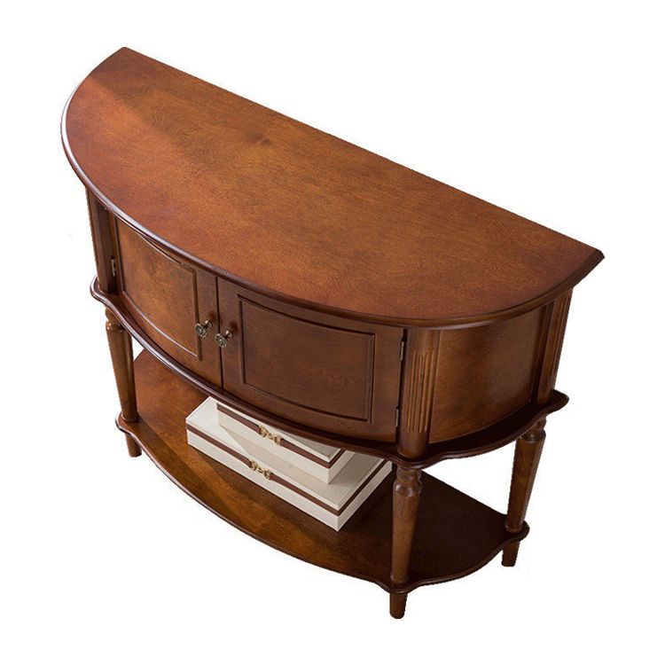 Mid-Century Modern Wooden End Table Half Moon Accent Table for Hall Clearhalo 'Console Tables' 'console_tables' 'Entry & Mudroom Furniture' 'furn' 'furn_console_tables' 'Furniture' 1200x1200_4697e1b7-92ae-4415-ad56-2aeb97c79ae5