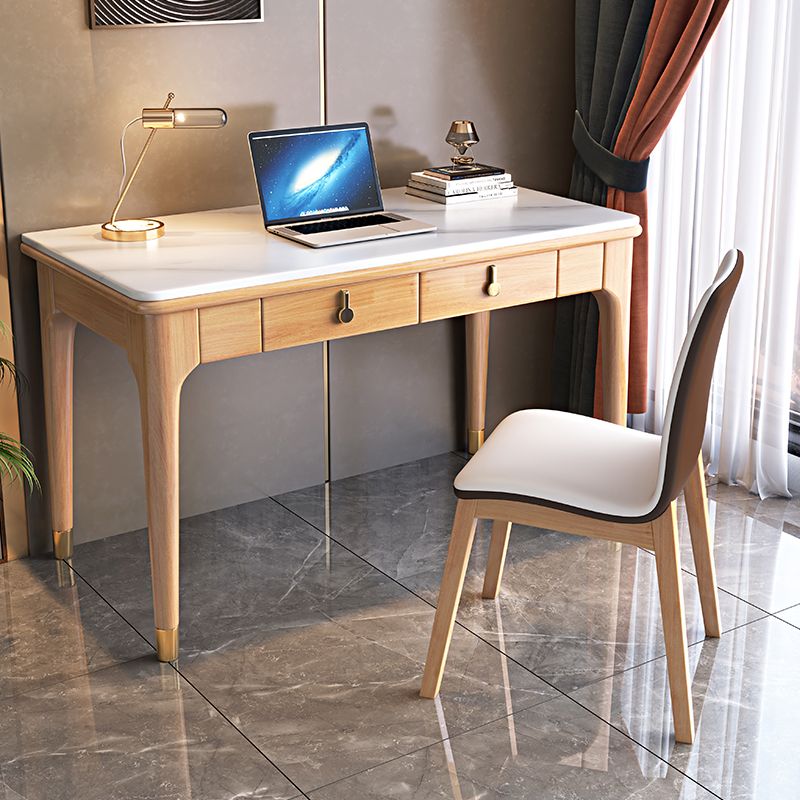 Glam Style Computer Desk Rectangular 2 Drawers Writing Desk , 29.5" High Clearhalo 'furn' 'furn_office_desk' 'Furniture' 'Office Desks' 'Office Furniture' 'office_desk' 1200x1200_46987ad8-8019-4d22-a957-5102d14453c2