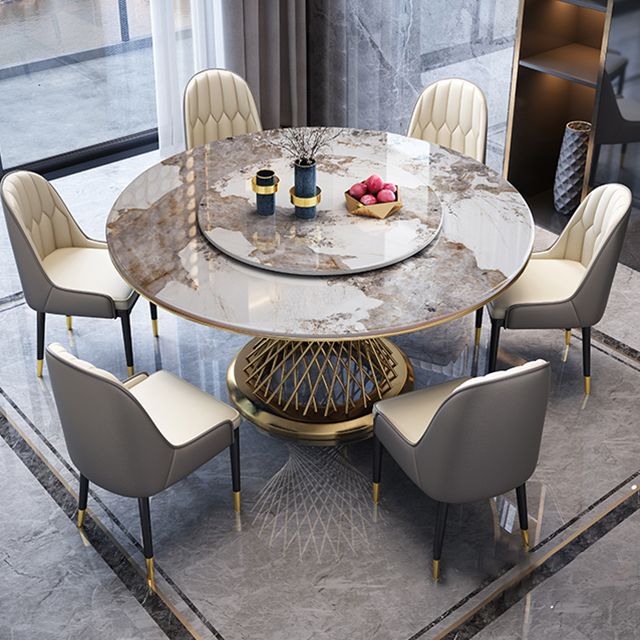 Metal Traditional Luxury Round Indoor Table Sintered Stone Table with Pedestal Clearhalo ' dining_table' 'Dining Tables & Seating' 'Dining Tables' 'furn' 'furn_dining_table' 'Furniture' 'furniture_dining_table' 'Kitchen & Dining Furniture' 'kitchen&dining_furn' 'kitchen' 'kitchen_dining_table' 1200x1200_469908b0-ce09-45ac-a23b-81fd696c5844