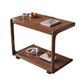 Rectangular Office Desk Wood Modern Writing Desk with Caster Wheels