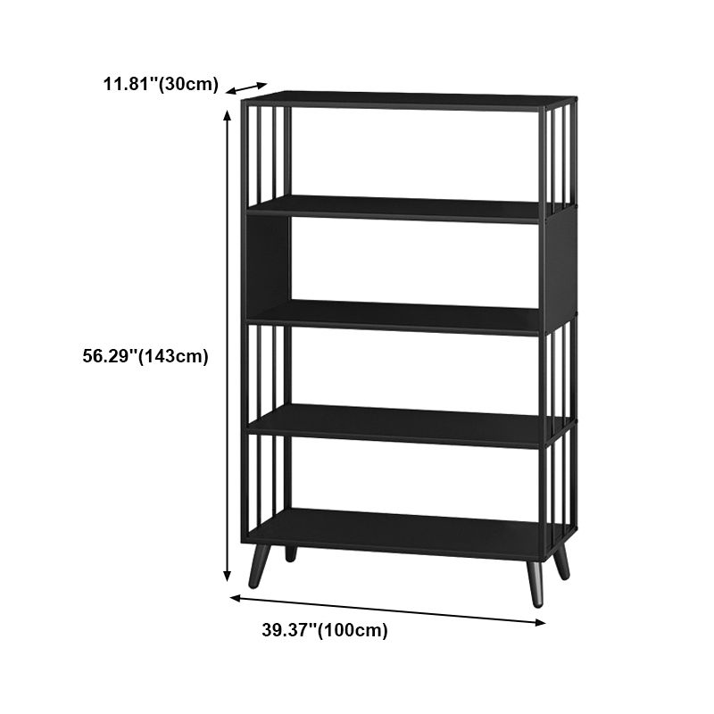Modern Style Metal Bookshelf Black Open Back Bookcase for Home Office Clearhalo 'Bookcases' 'furn' 'furn_bookcases' 'Furniture' 'Office Furniture' 1200x1200_4699159d-38ae-4011-95dc-3f060748fbb7