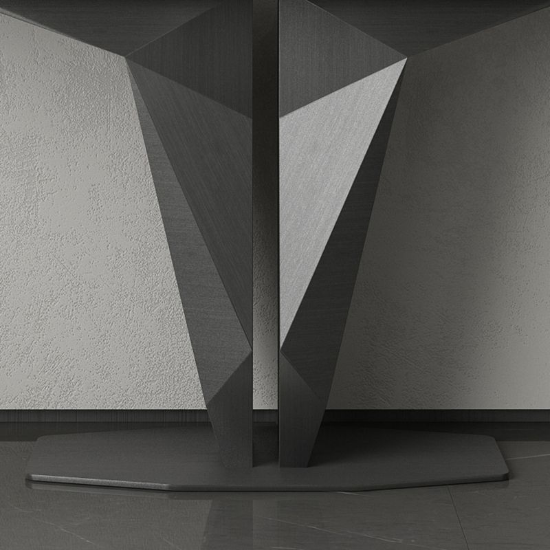 Glam Rectangle Console Table with Stain Resistant Stone for Hall