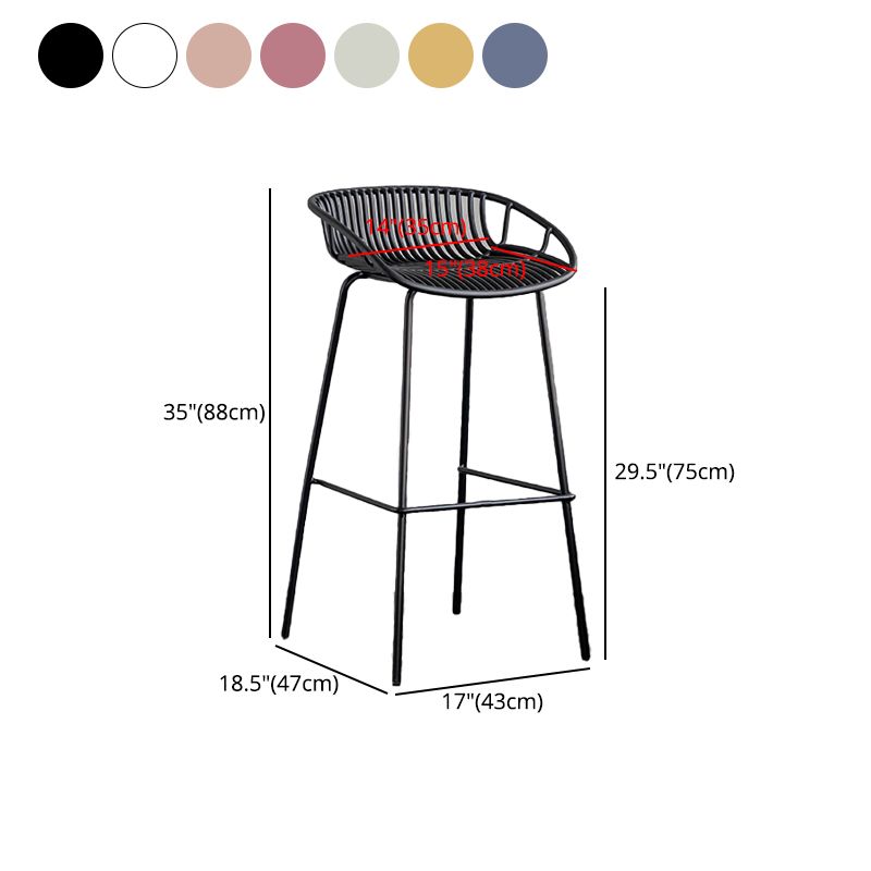 Contemporary Footrest Metal Barstool Matte Finish Restaurant Stool Clearhalo 'Bar Furniture' 'Bar Stools' 'bar_stools' 'furn' 'furn_bar_stools' 'Furniture' 'furniture_bar_stools' 'Kitchen & Dining Furniture' 1200x1200_469b29b7-4374-41e6-a977-aa29dd2fb7a6