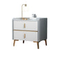 Moderne 20 Zoll H Night Tischstein Top 2-Drawer-Aufbewahrung Nachttisch mit Beinen