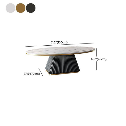 Tavolino singolo glam tavolo da cocktail di caffè piedistallo ovale