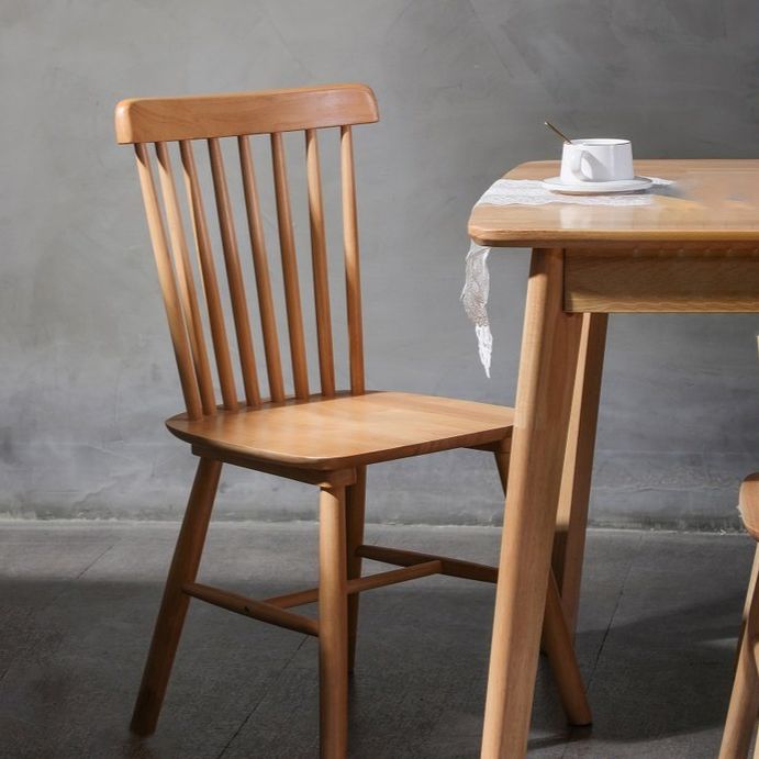 Rustic Style Armless Dining Chairs Beech Slat Back Side Chair with Wood Legs Clearhalo ' kitchen&dining_furn' 'Dining Chairs' 'Dining Tables & Seating' 'dining_chair' 'furn' 'furn_dining_chair' 'Furniture' 'furniture_dining_chair' 'Kitchen & Dining Furniture' 'kitchen' 1200x1200_469e70d6-a71c-4830-8fac-99fe57db4fd5