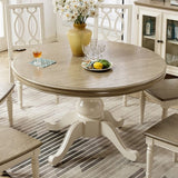 Mesa de comedor redonda de madera maciza Mesa de cocina contemporánea para comedor